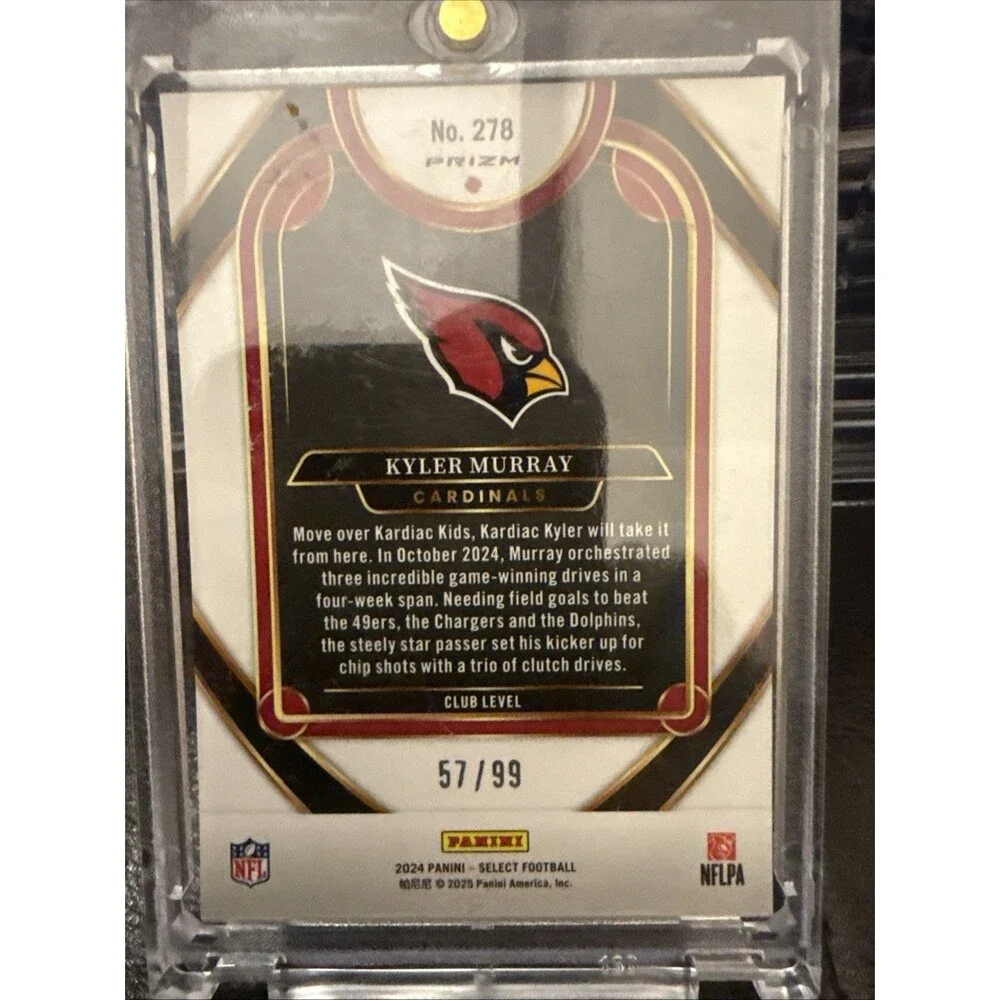 2024 Panini Select Football Kyler Murray  Club Level Blue Prizm 57/99